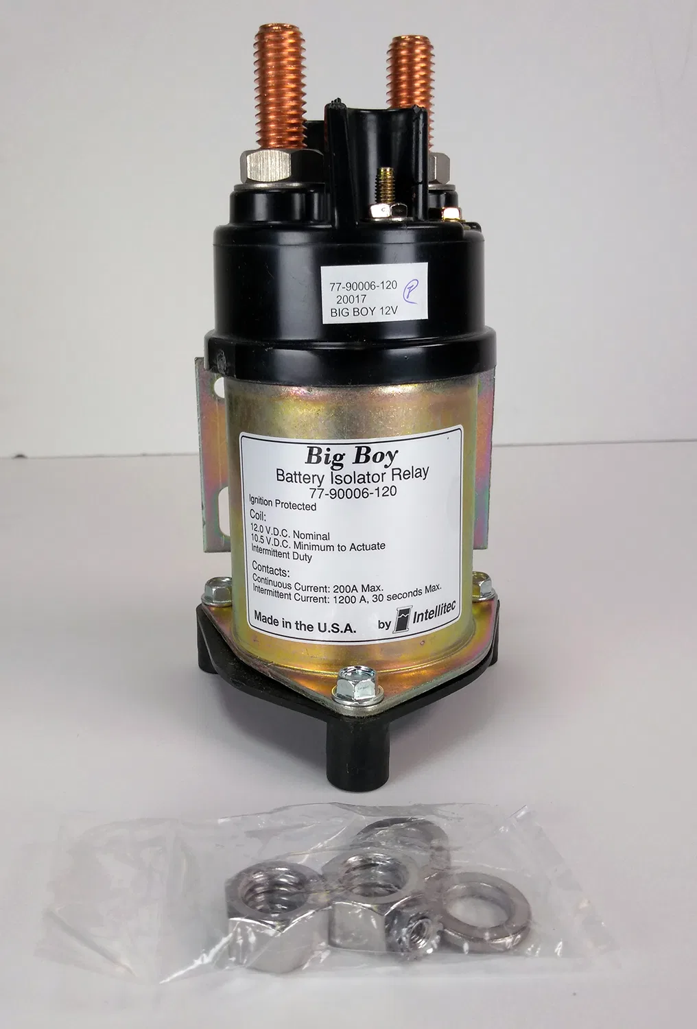 77-90006-120 – INTELLITEC Battery Isolator Solenoid, 200 Amp/ 12 Volt